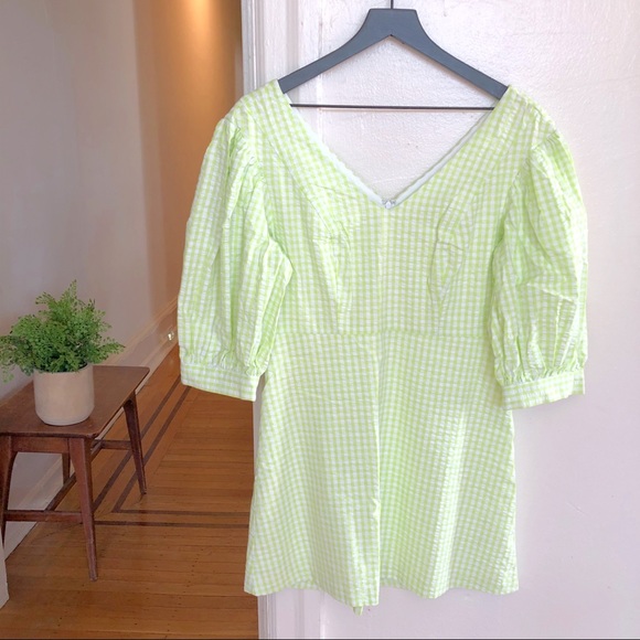 Urban Outfitters Lena Gingham Puff Sleeve Dress - Picture 4 of 12